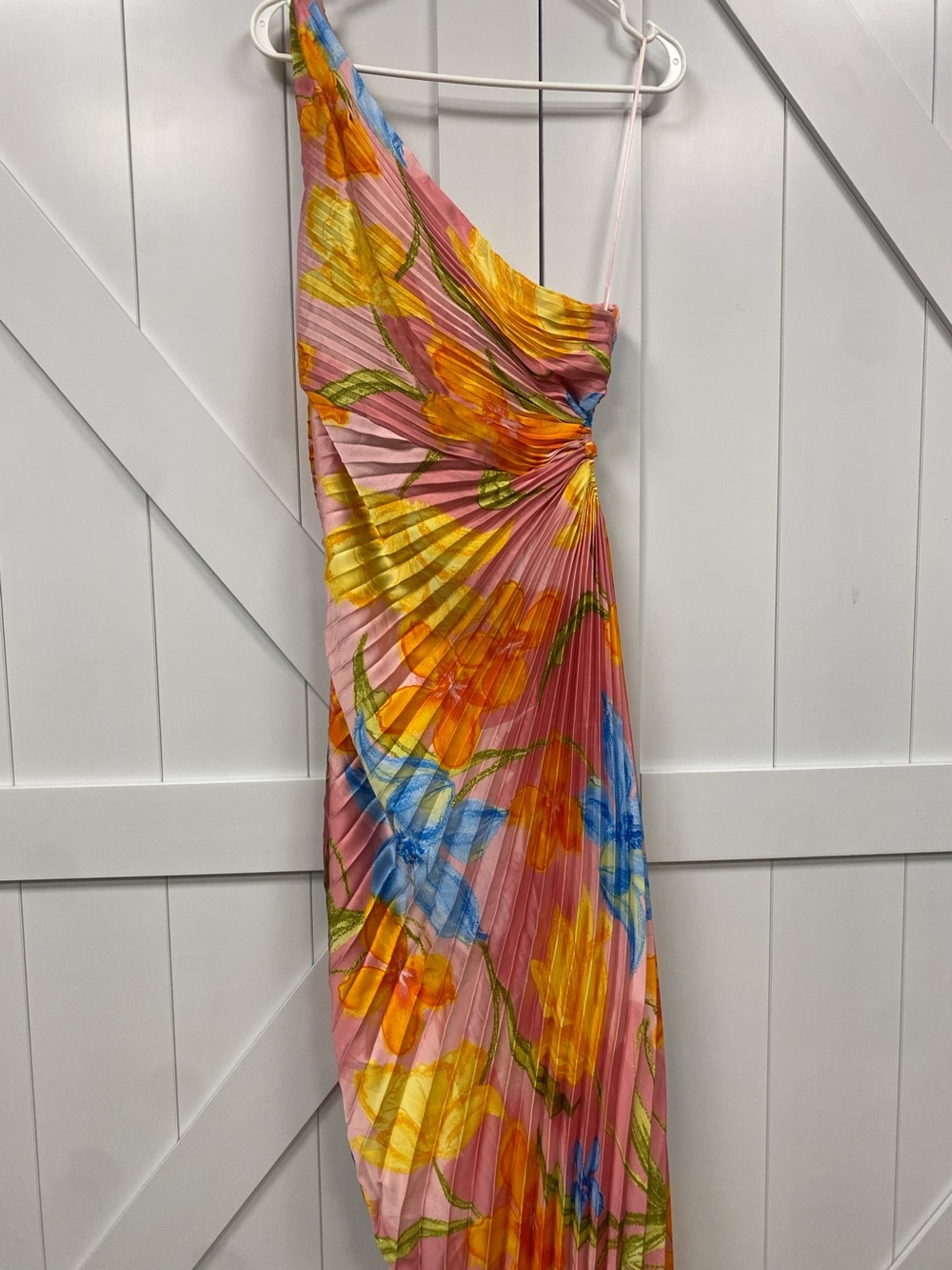 VICI Yellow & Pink Pleated Floral dress